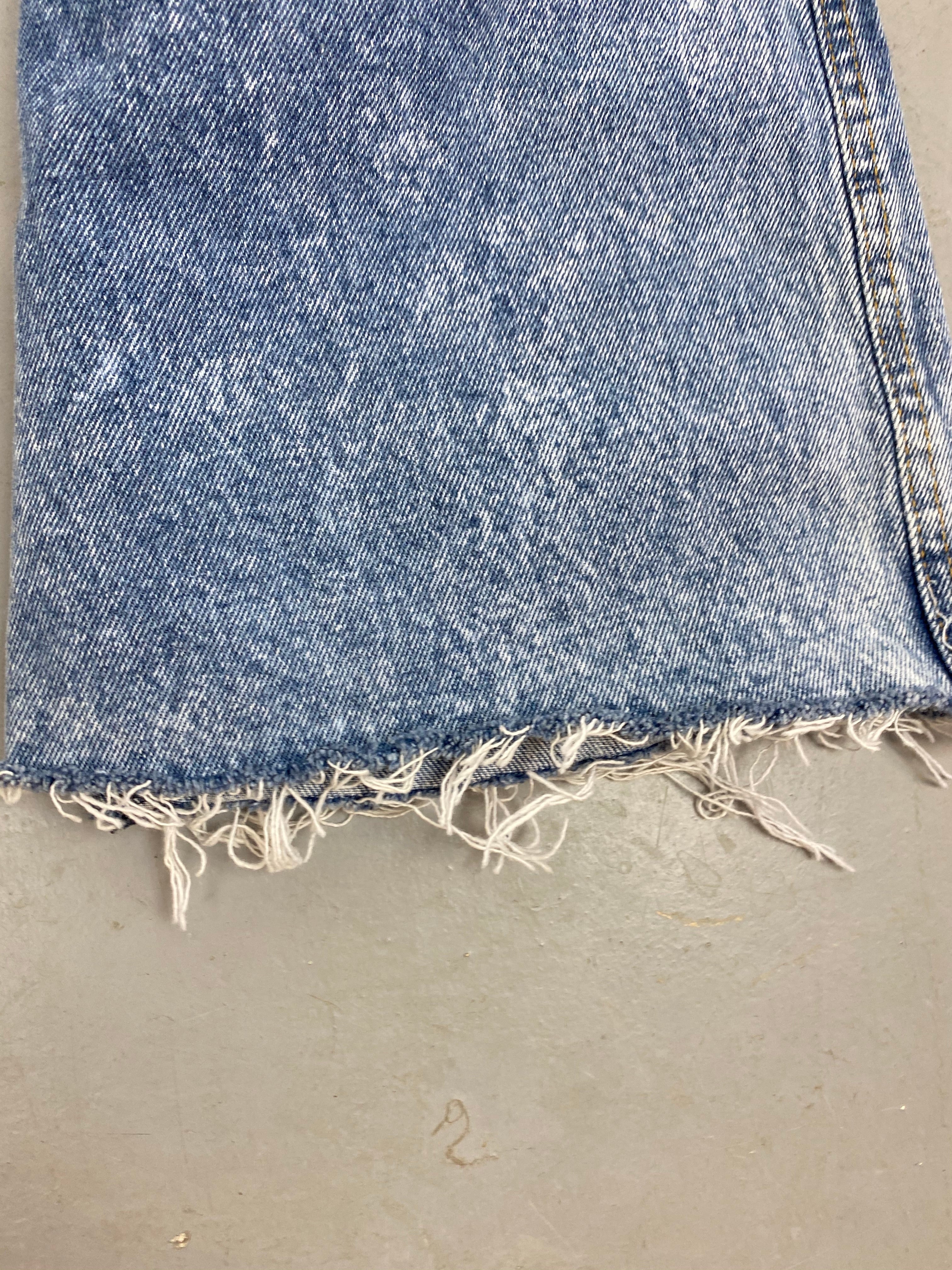 90s frayed denim skirt