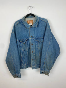 90s Loon printed denim jacket - L