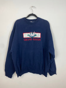 Embroidered Grand Haven Boating crewneck - M