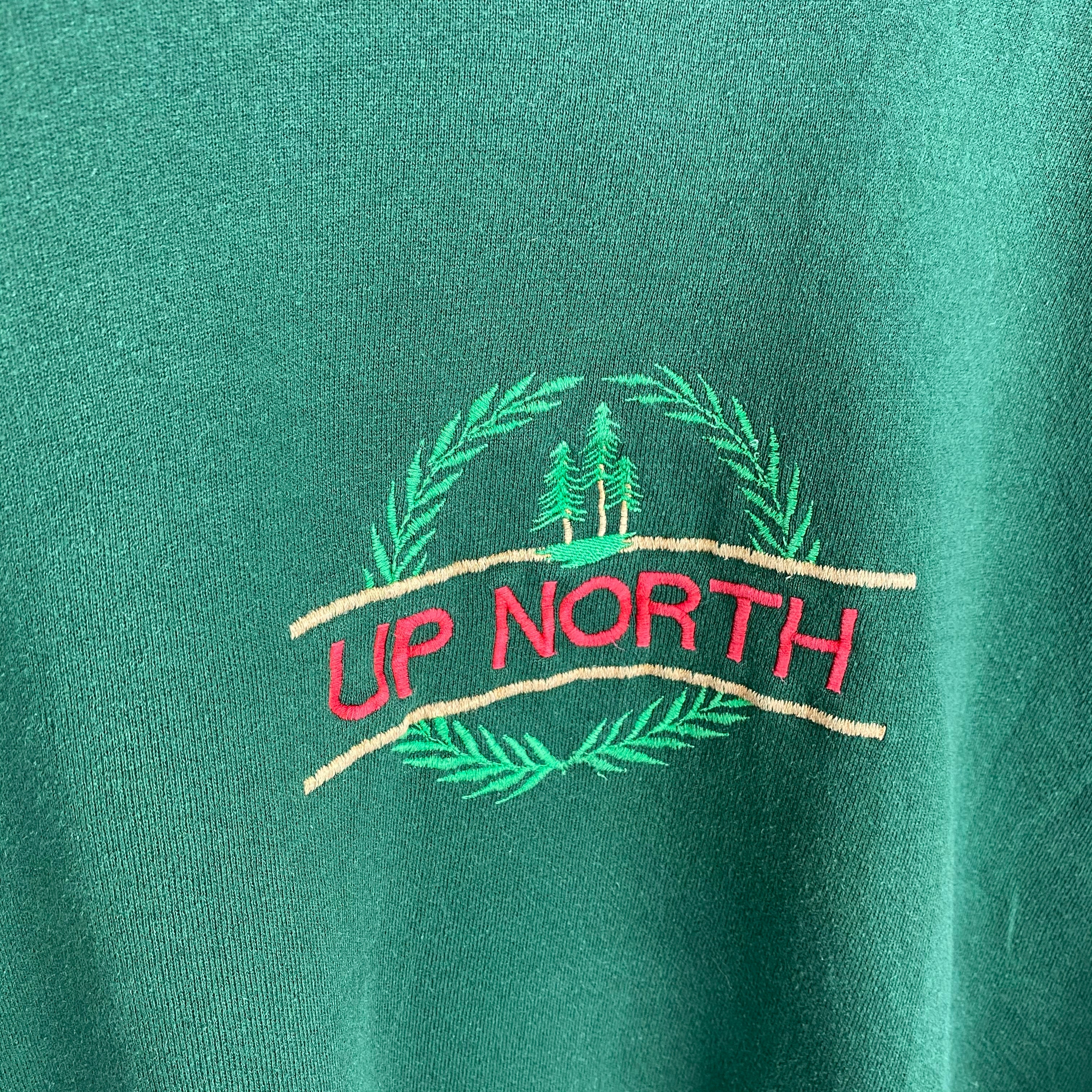 Embroidered Up North crewneck