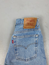 Load image into Gallery viewer, 90s high waisted Levi’s denim shorts - 29in