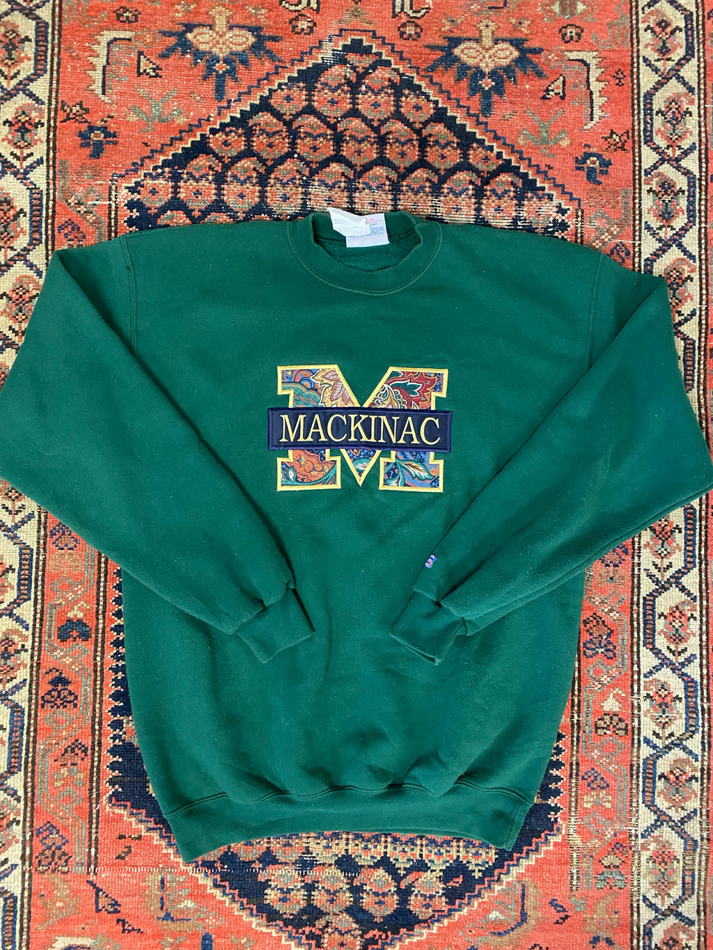 Vintage Mackinac Varsity Crewneck - XL