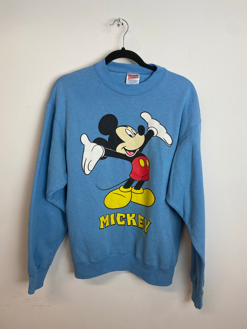 90s Baby Blue Mickey Mouse Crewneck - M/L