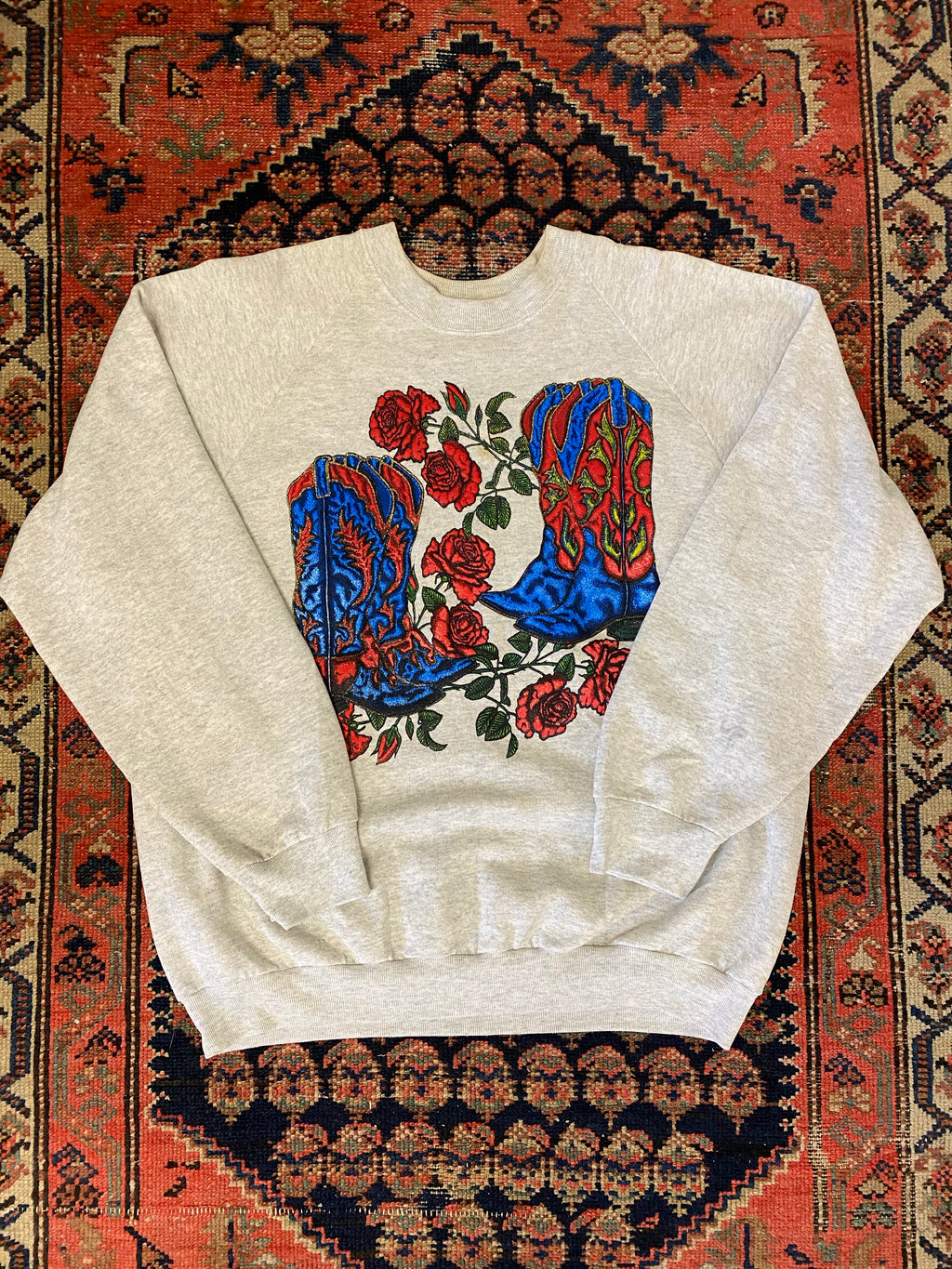 Vintage Cowboy Booties Crewneck - M