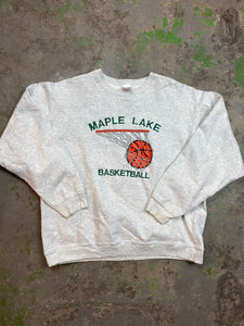 Heavy weight embroidered basketball crewneck