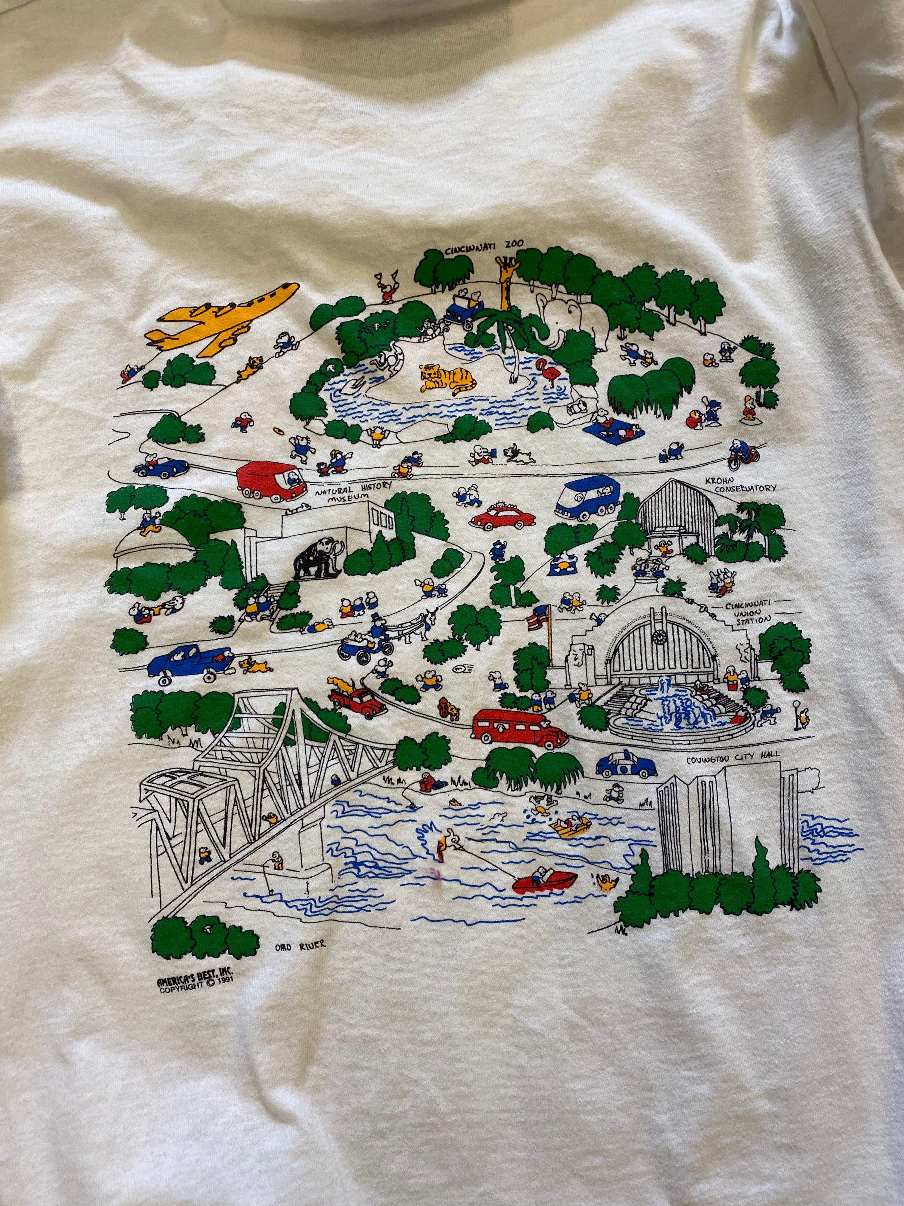 1991 front and back Cincinnati t shirt - S/M