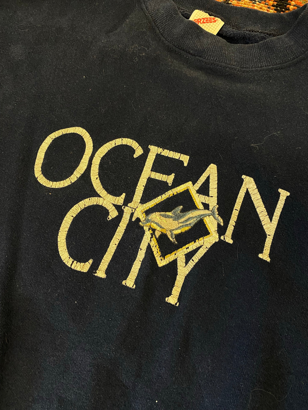 Vintage Embroidered Ocean City Crewneck - L
