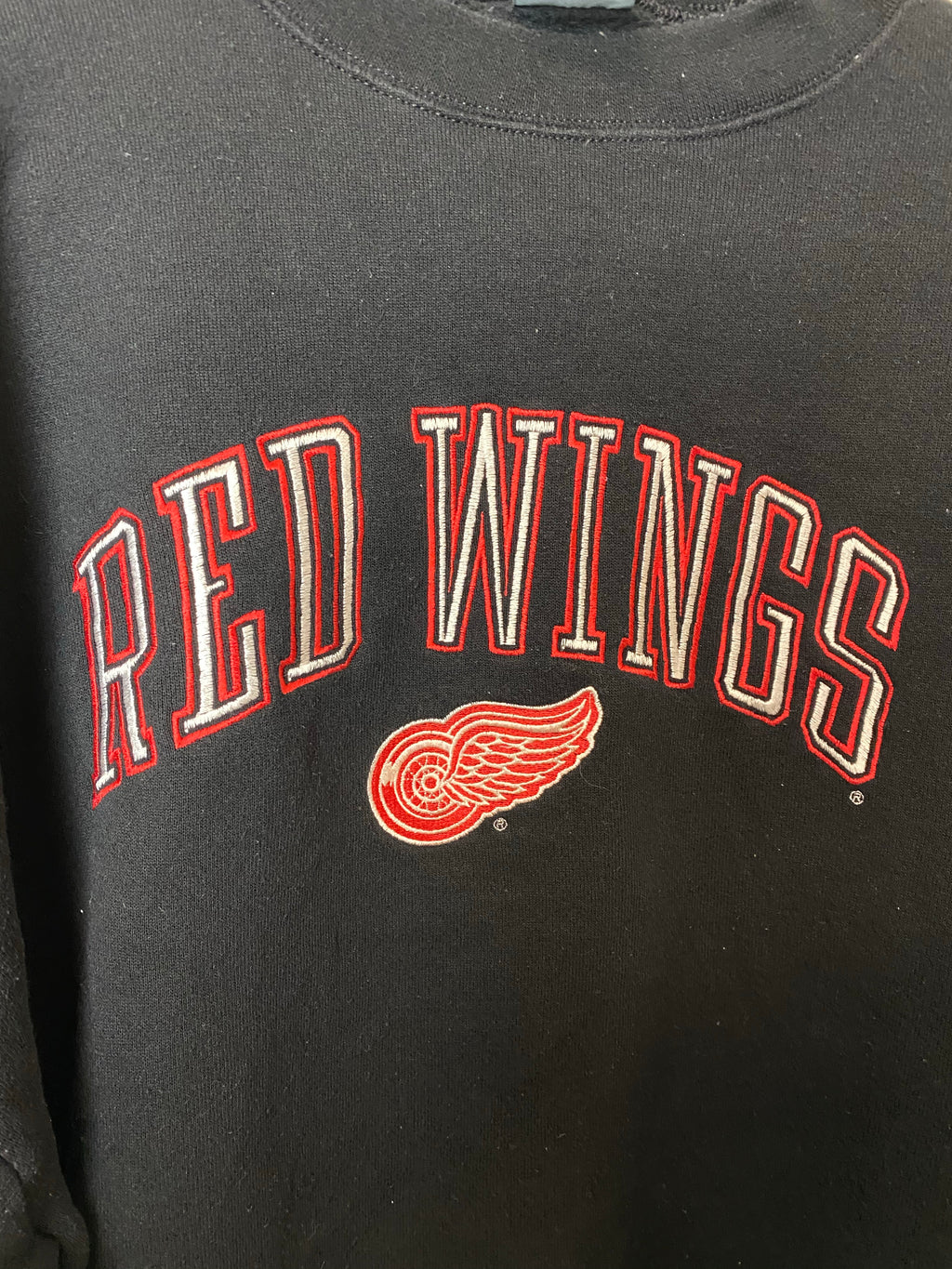 Vintage Embroidered Detroit RedWings Crewneck - L