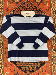 Striped Rugby Long-sleeve Polo - L