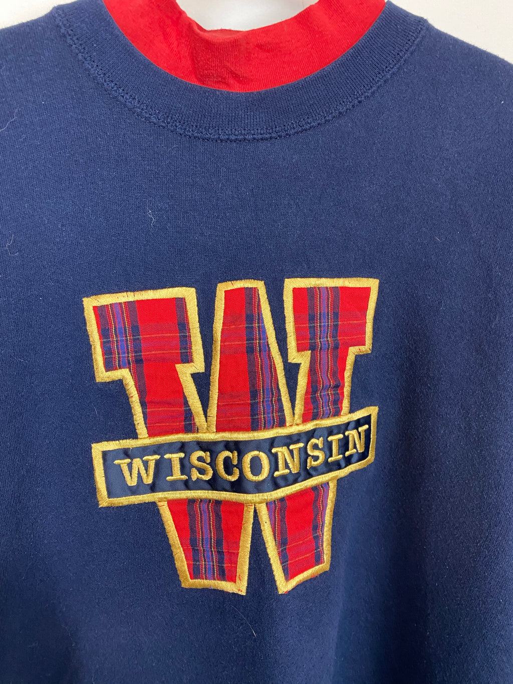 Vintage Embroidered Wisconsin Mock-neck Crewneck - L