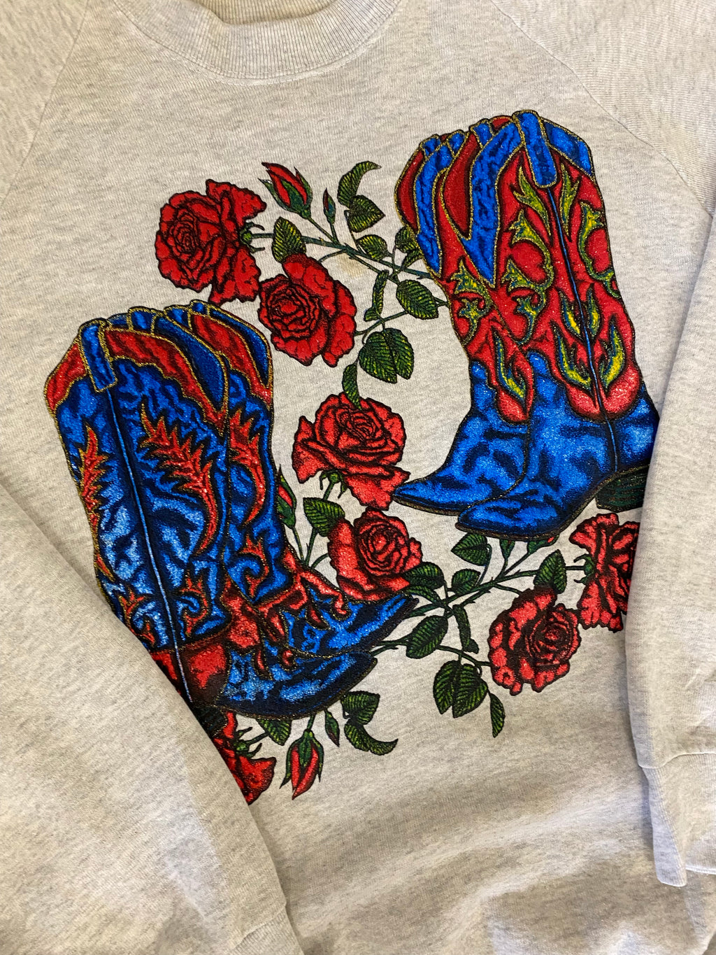 Vintage Cowboy Booties Crewneck - M