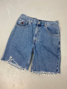 90s high waisted frayed denim Tommy shorts - 31in