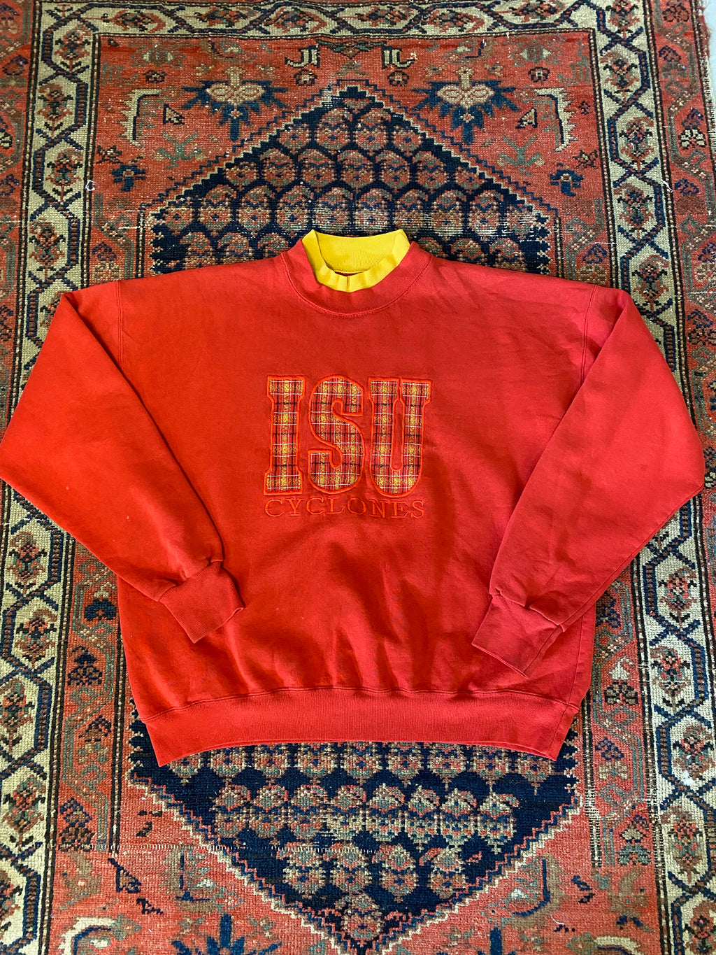 Vintage Iowa State University Mock-neck Crewneck - S/M