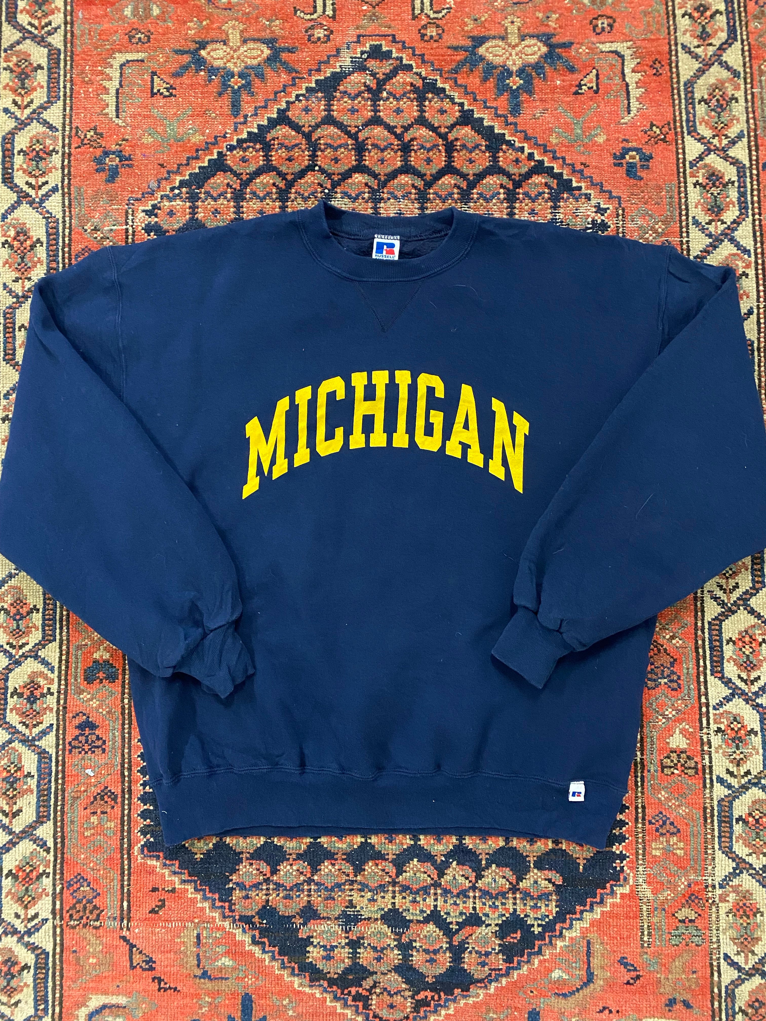 90s Michigan Russel Crewneck - L