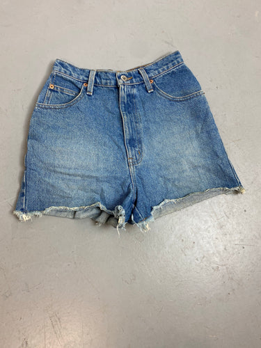 Vintage High Waisted Frayed C.B Denim Shorts - 26in