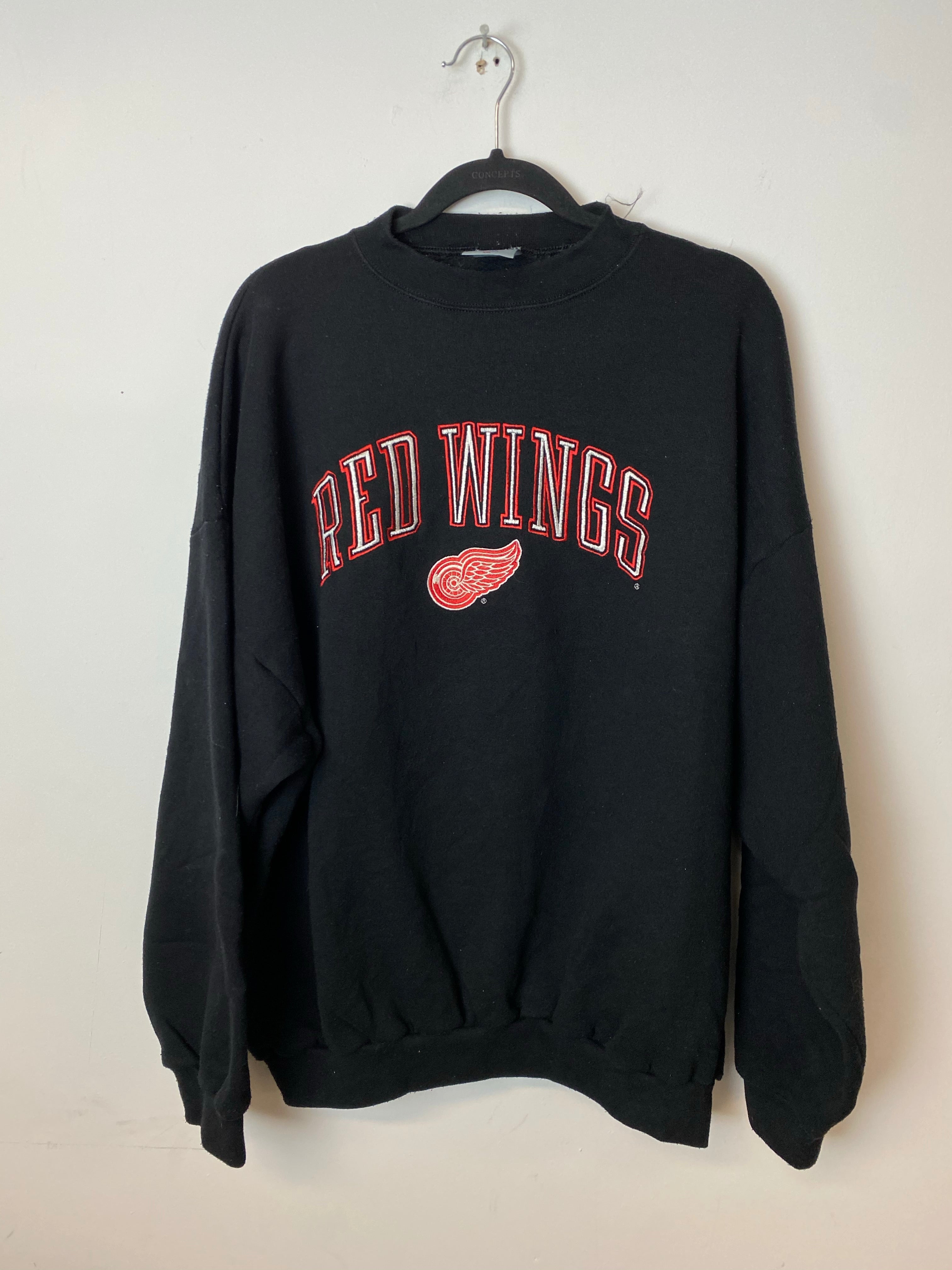 Vintage Embroidered Detroit RedWings Crewneck - L