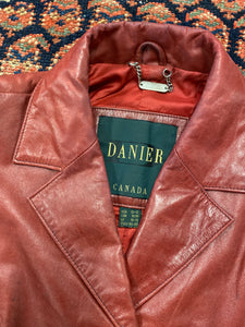 Vintage Red Leather Jacket - WMNS/M
