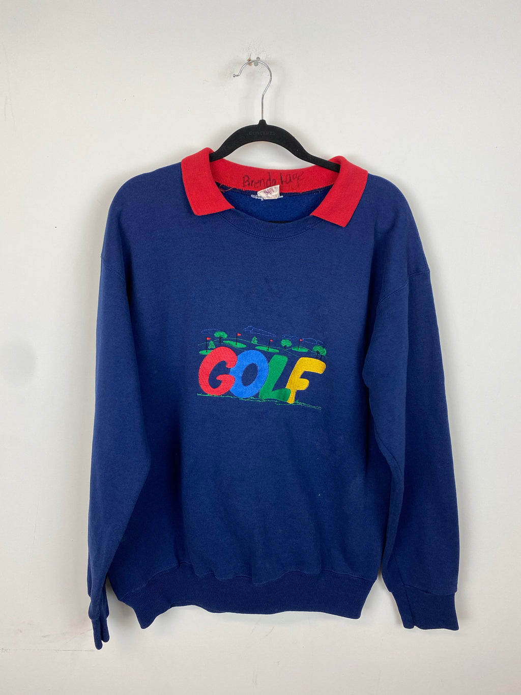 90s embroidered Golf crewneck - M