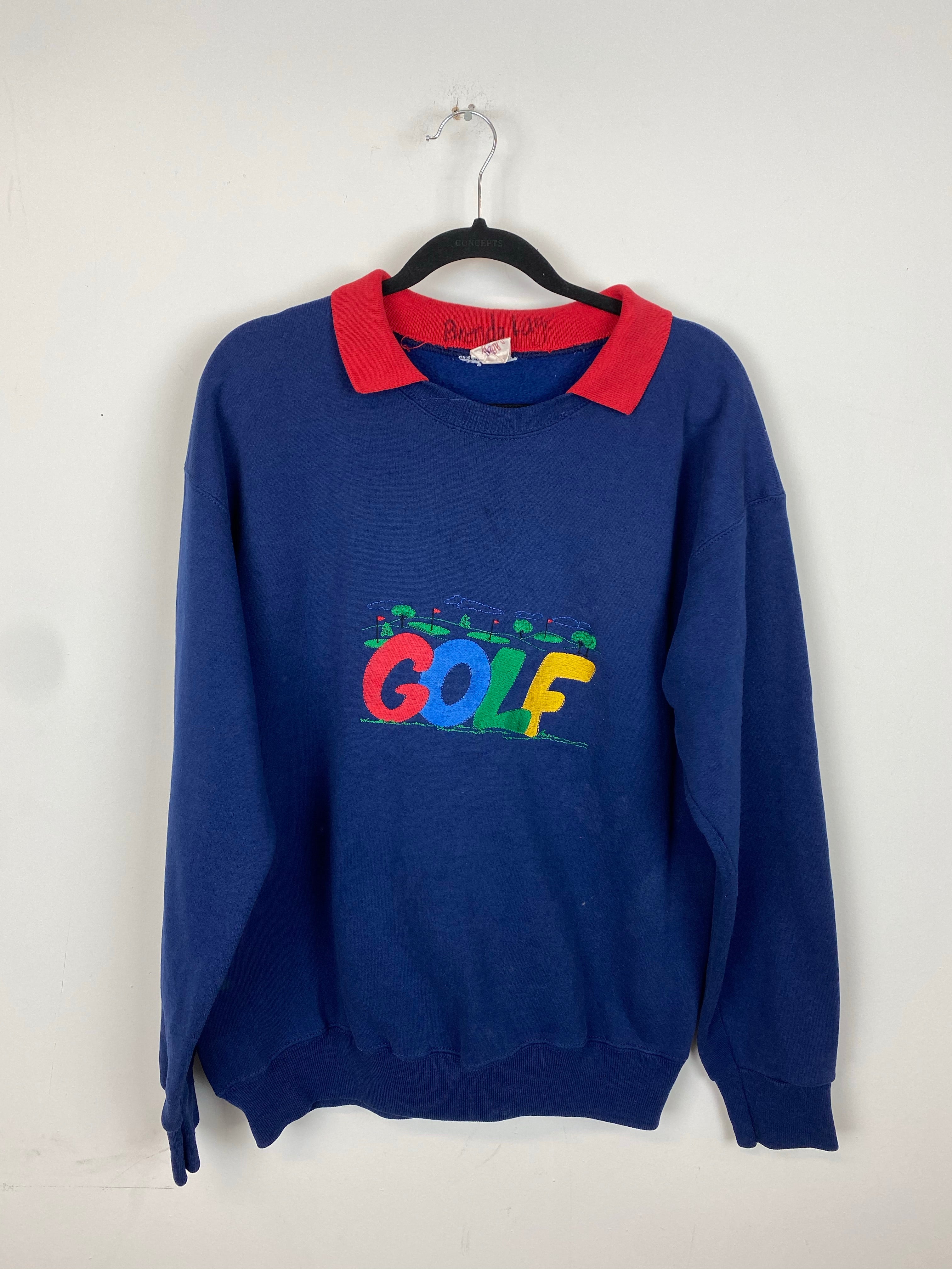 90s embroidered Golf crewneck - M