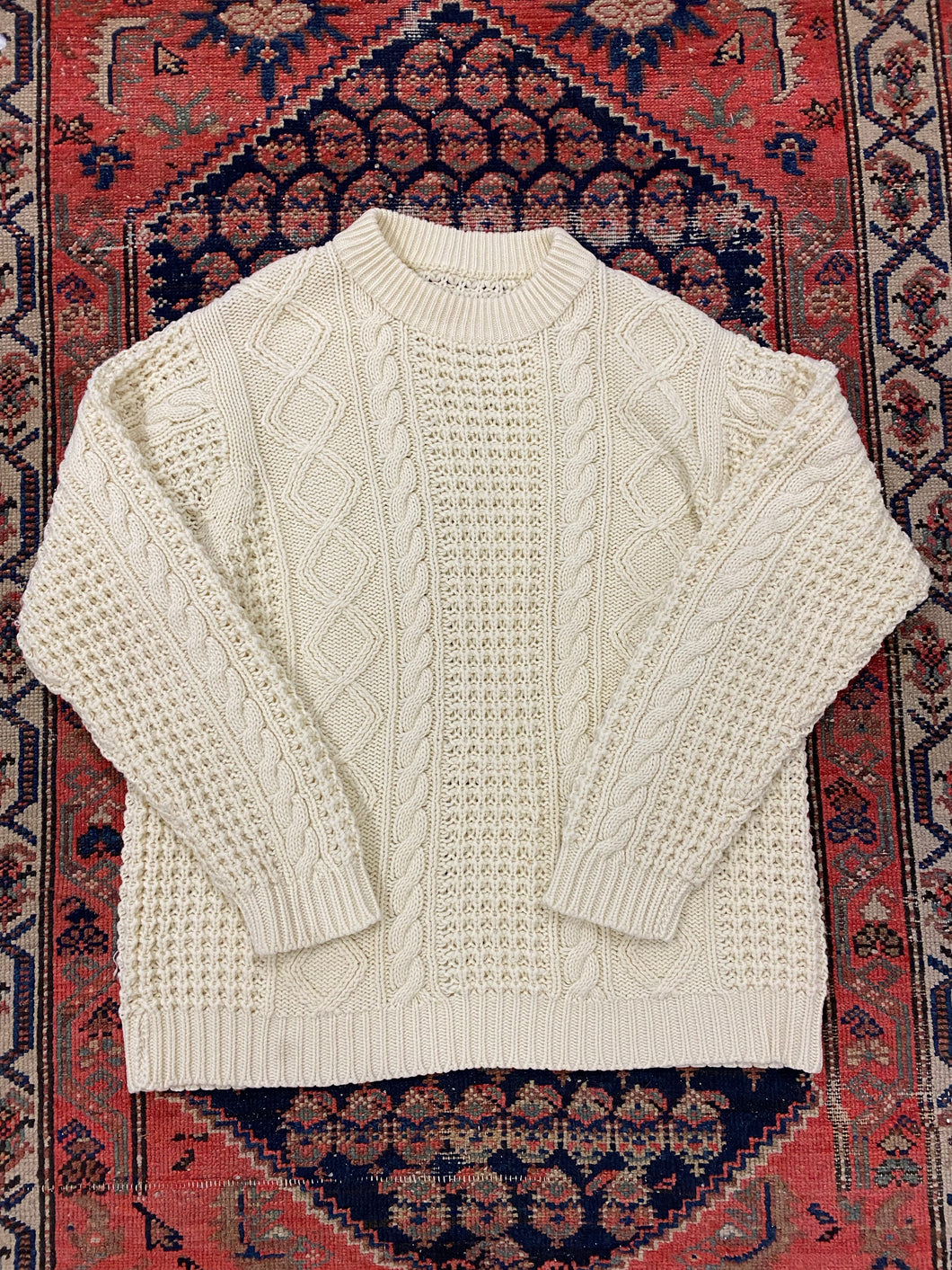 Vintage Cable Knit Sweater - L
