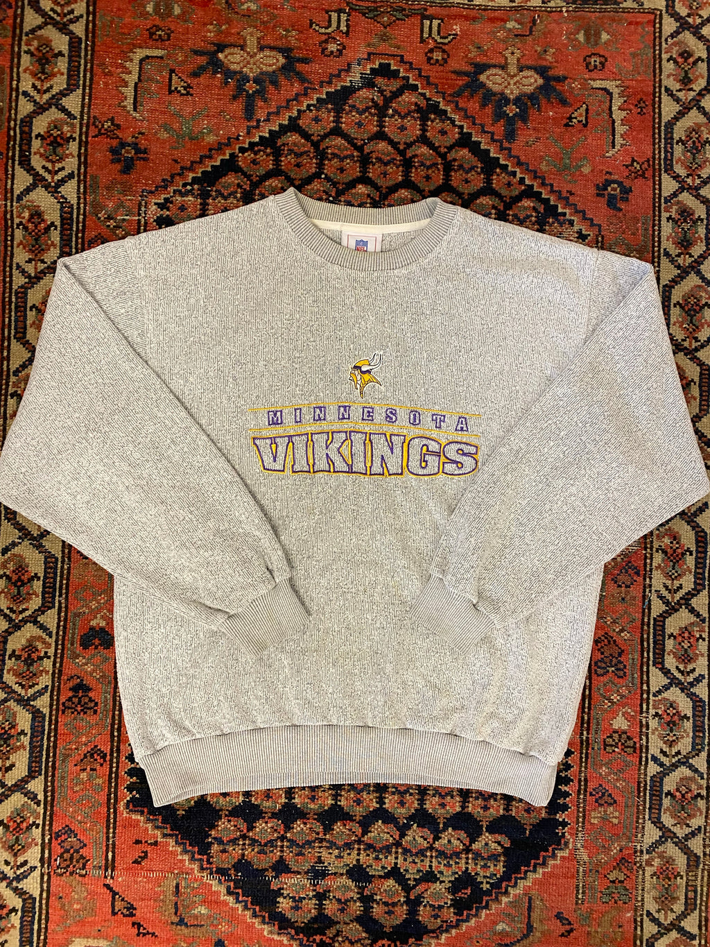 90s Embroidered Vikings Crewneck - M