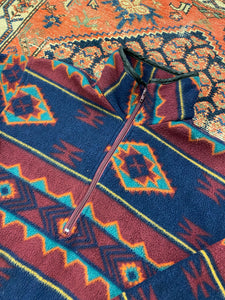 Vintage Aztec Quarter Zip Fleece - L