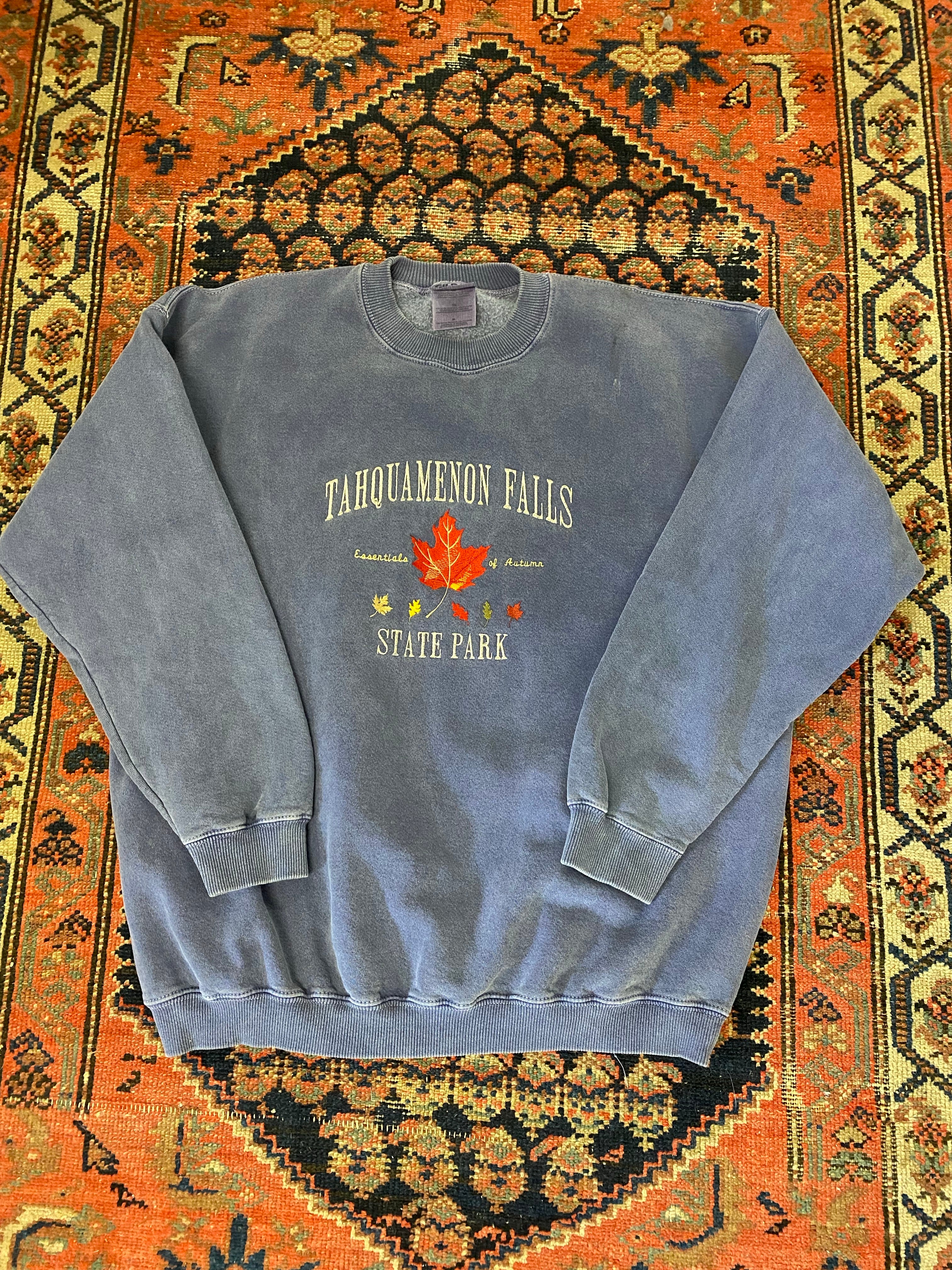 Vintage Stone Wash Tahquamenon Falls Canada Crewneck - L