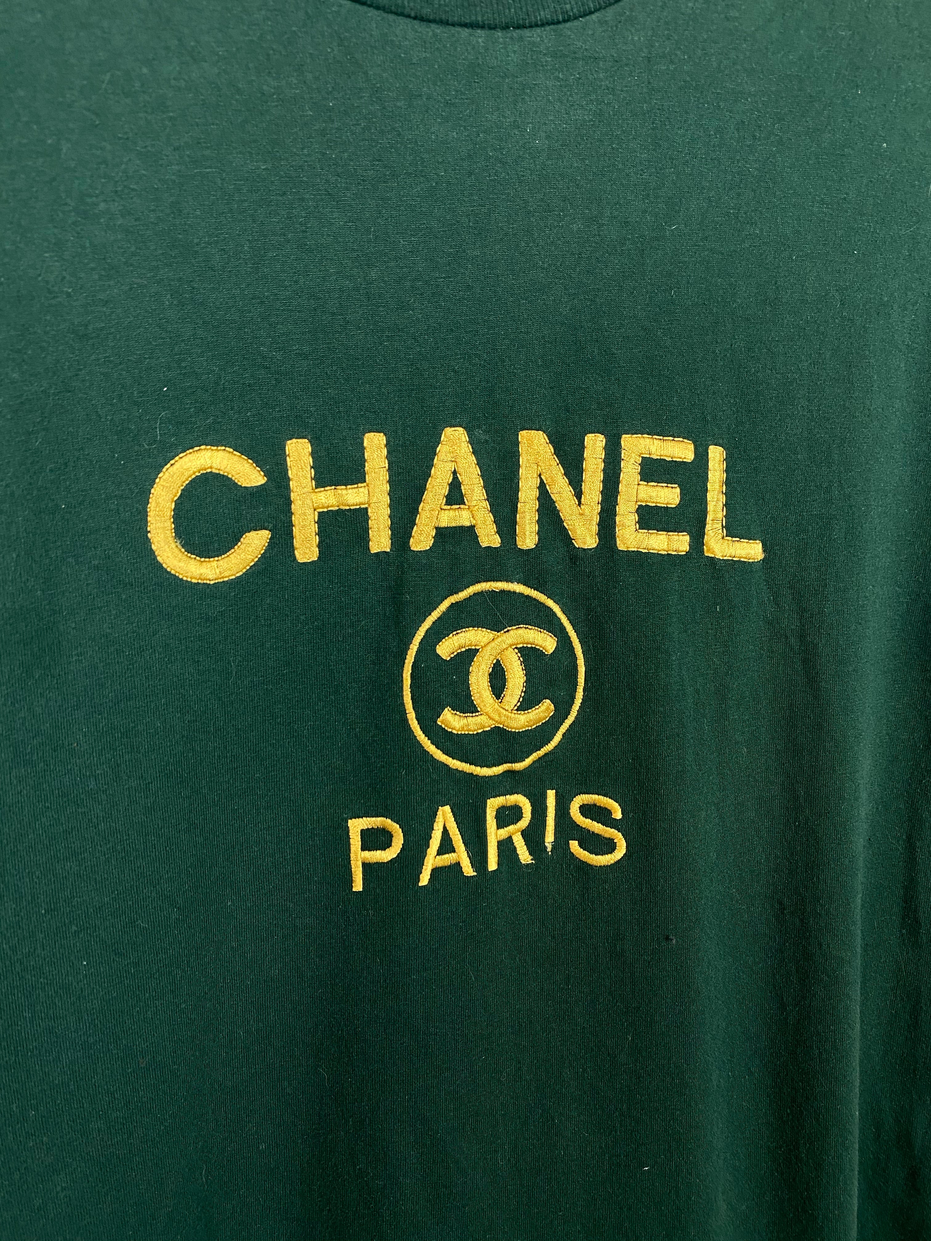 Vintage embroidered Chanel t shirt - S/M | Luster & Oak – Luster