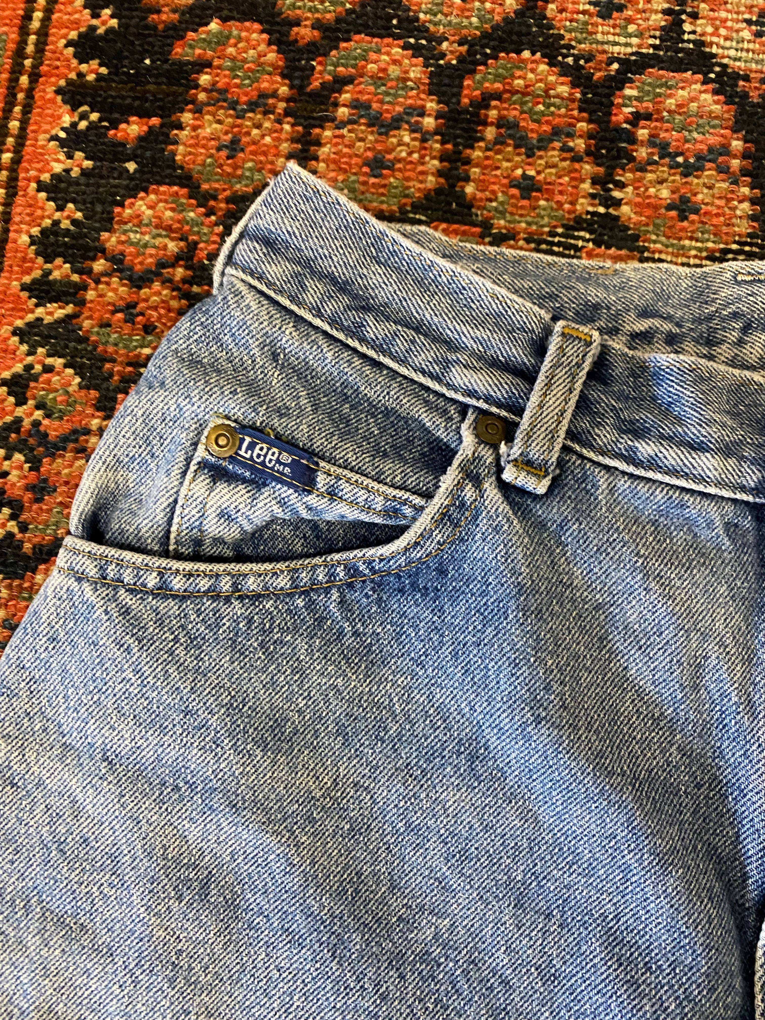 Vintage High Waisted Frayed Levis Denim Shorts - 28in