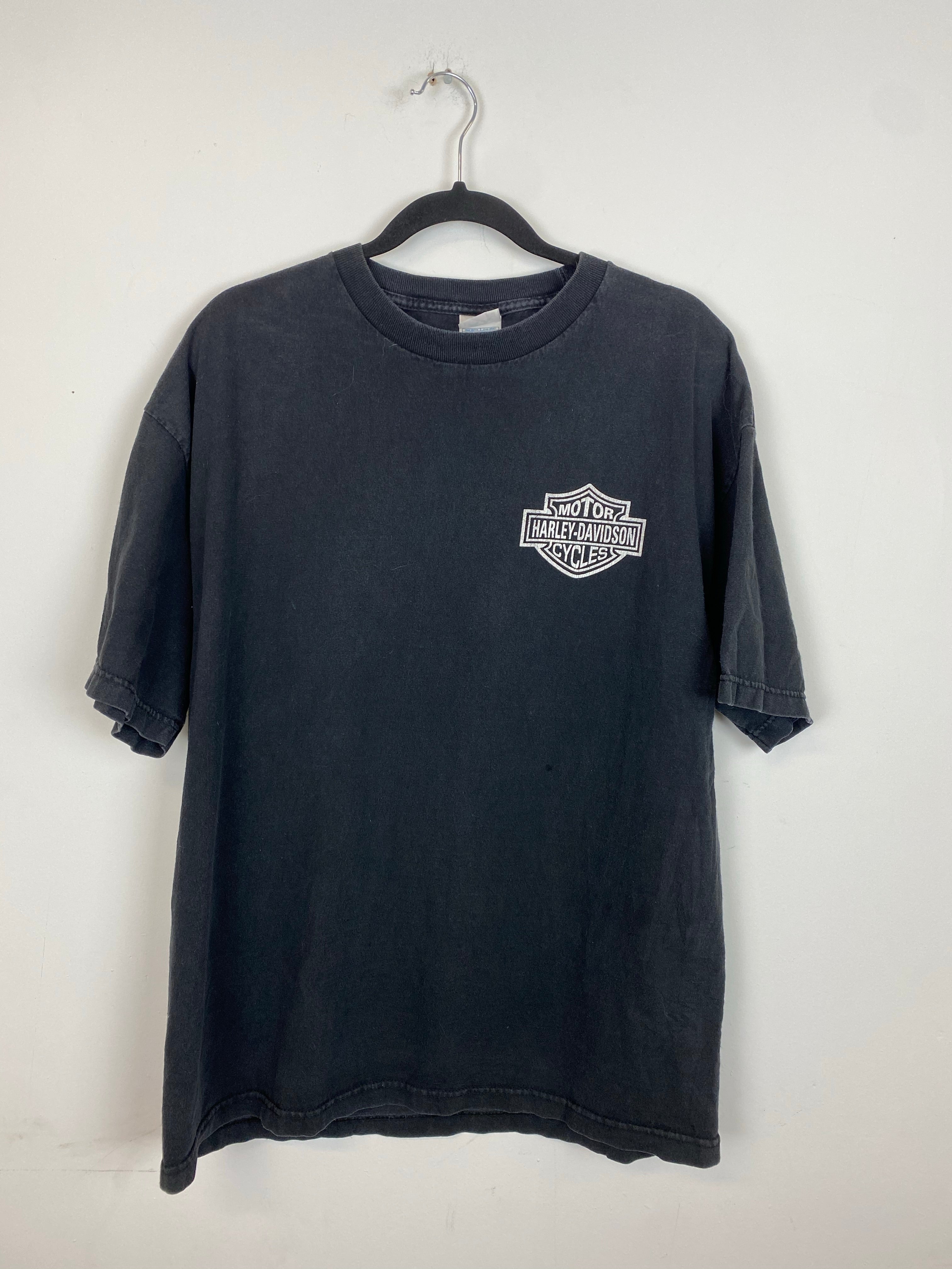 Vintage Faded Front and Back Harley Davison T Shirt - L