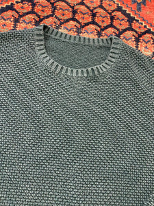 Vintage Teal Stone Wash Knit Sweater - M
