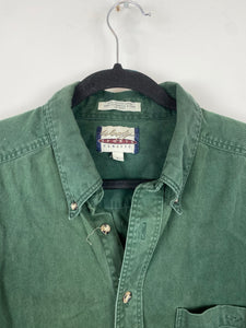 Vintage Forest Green Button up - L