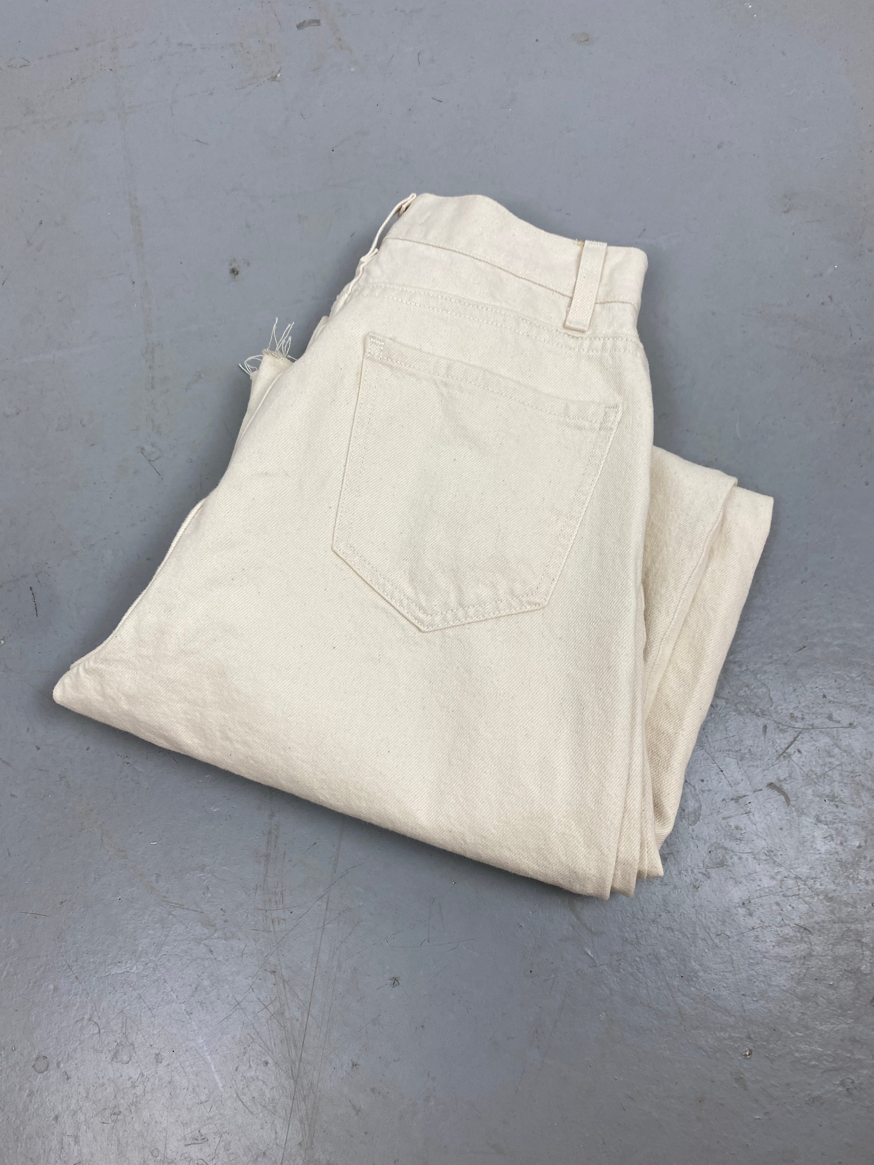 High waisted Creme pleated wide leg cut off pants