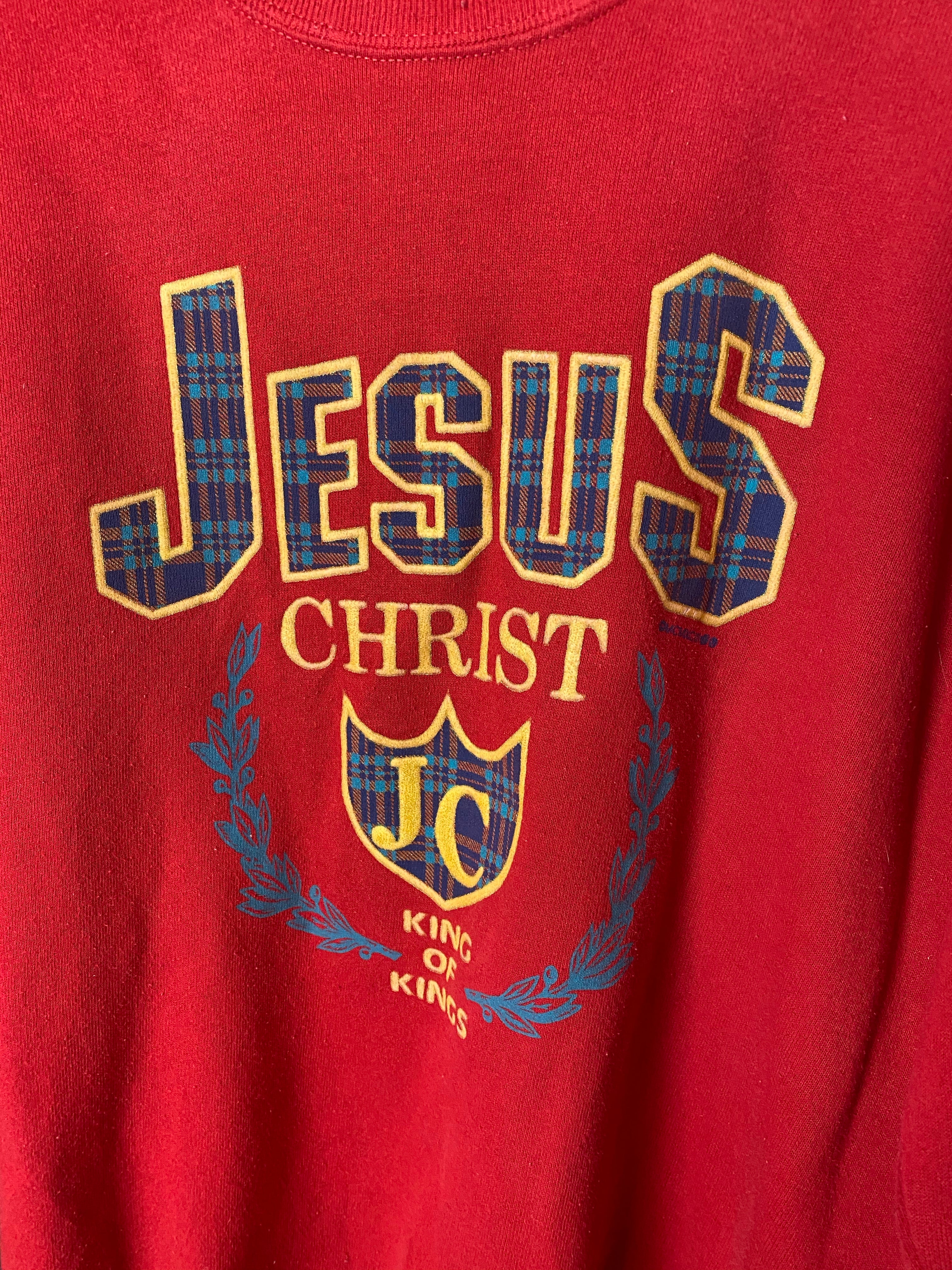 80s Jesus Christ Varsity Crewneck - M