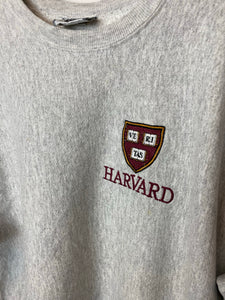 90s Embroidered Harvard University Crewneck - L