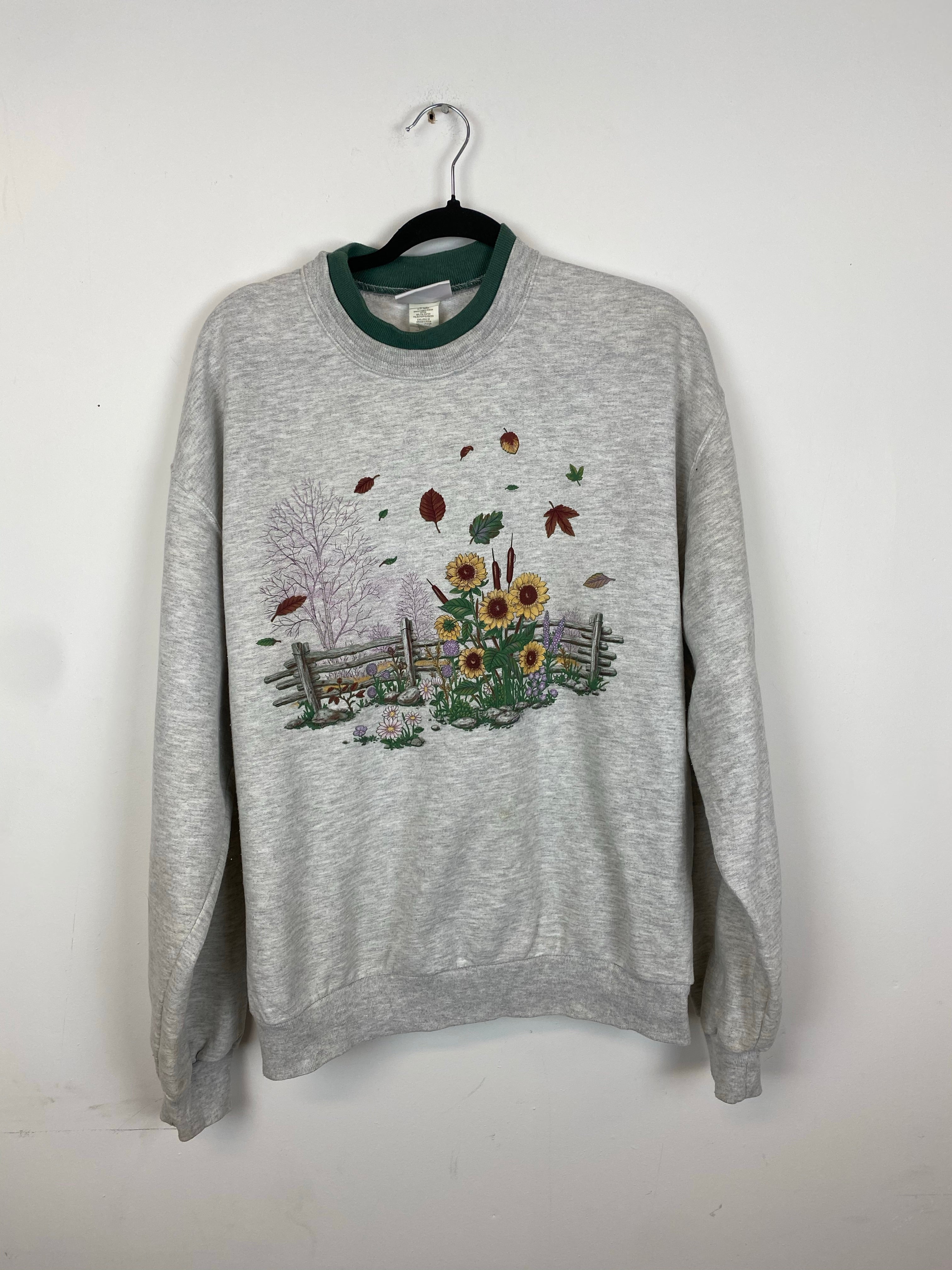 Vintage front and back daisy crewneck - M