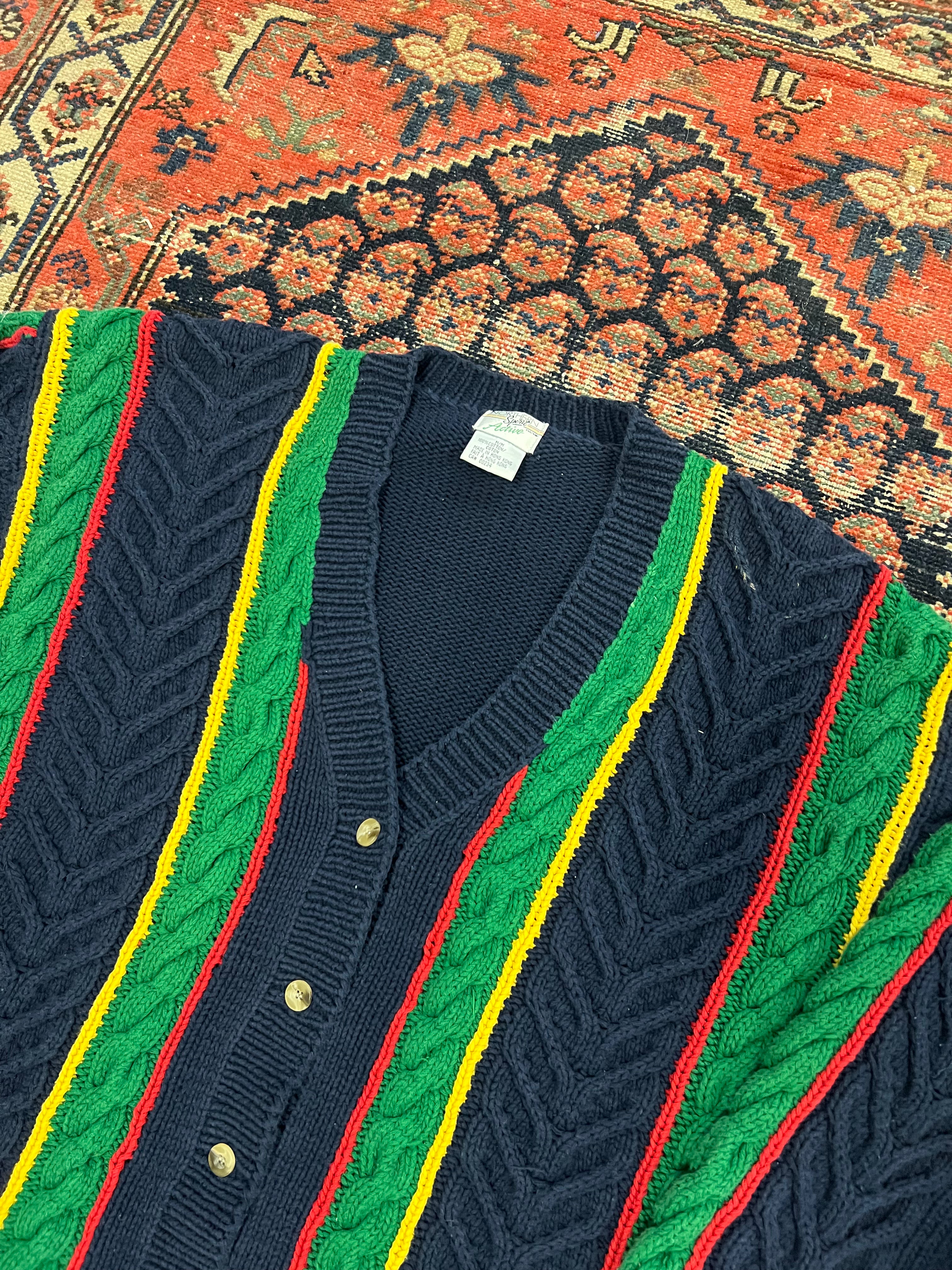 VINTAGE CABLE KNIT CARDIGAN - MEDIUM
