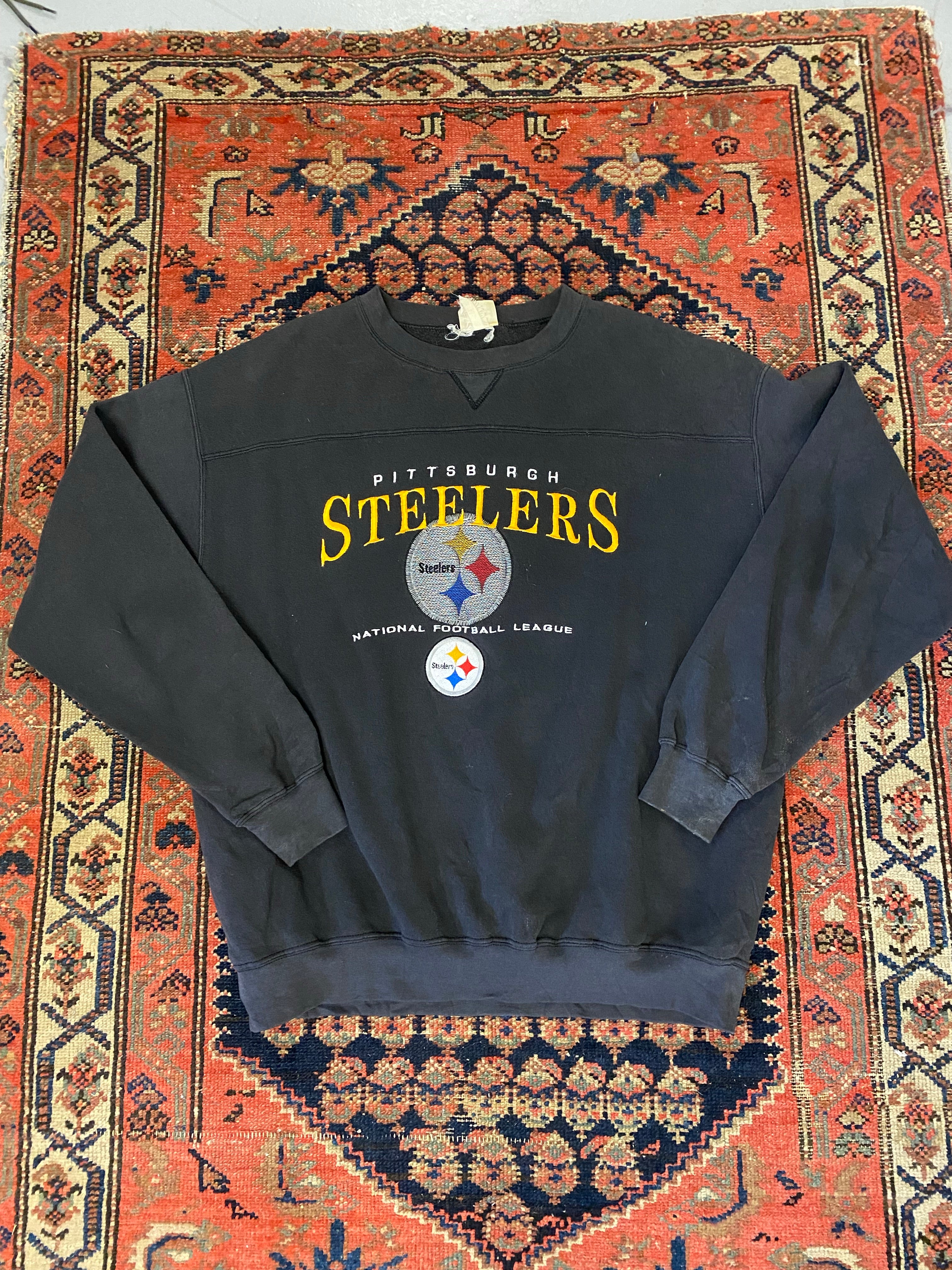 Vintage Faded Pittsburg Steelers Crewneck - XL