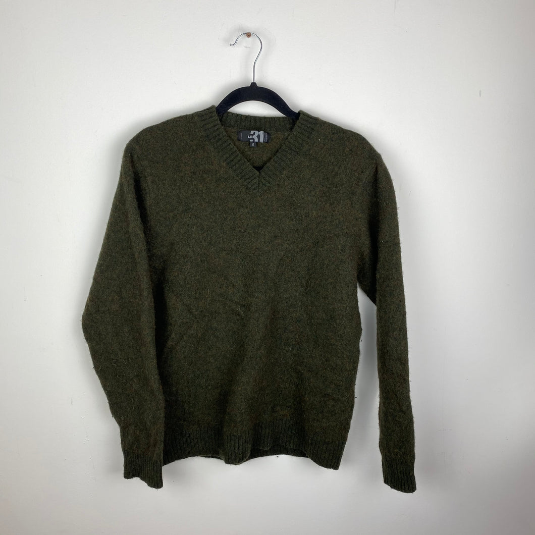 Vintage V-Neck Wool Sweater - S