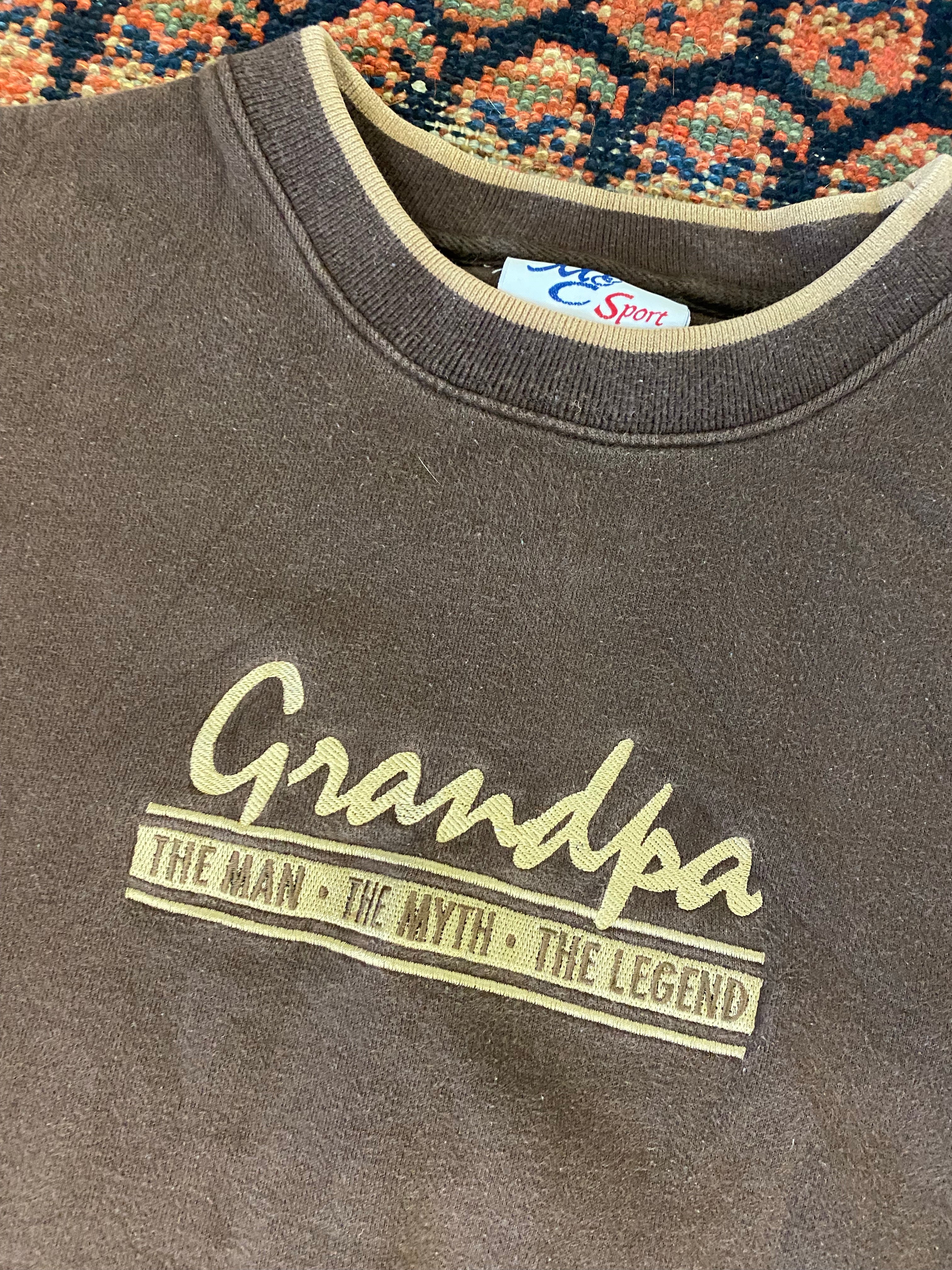 90s Embroidered Grandpa Crewneck - S