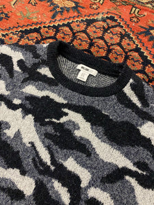 90s Camo Knit Sweater - XL