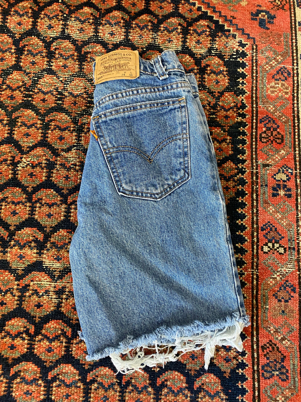 90s Frayed High Waisted Levis Denim Shorts - 26in