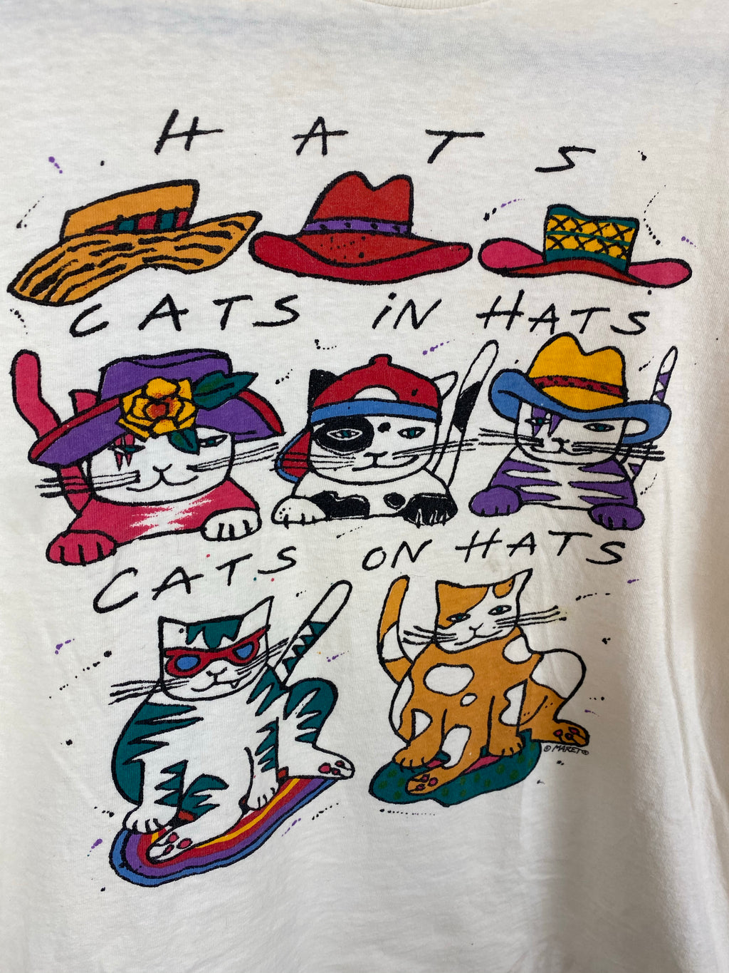 Cats on hats t shirt - S
