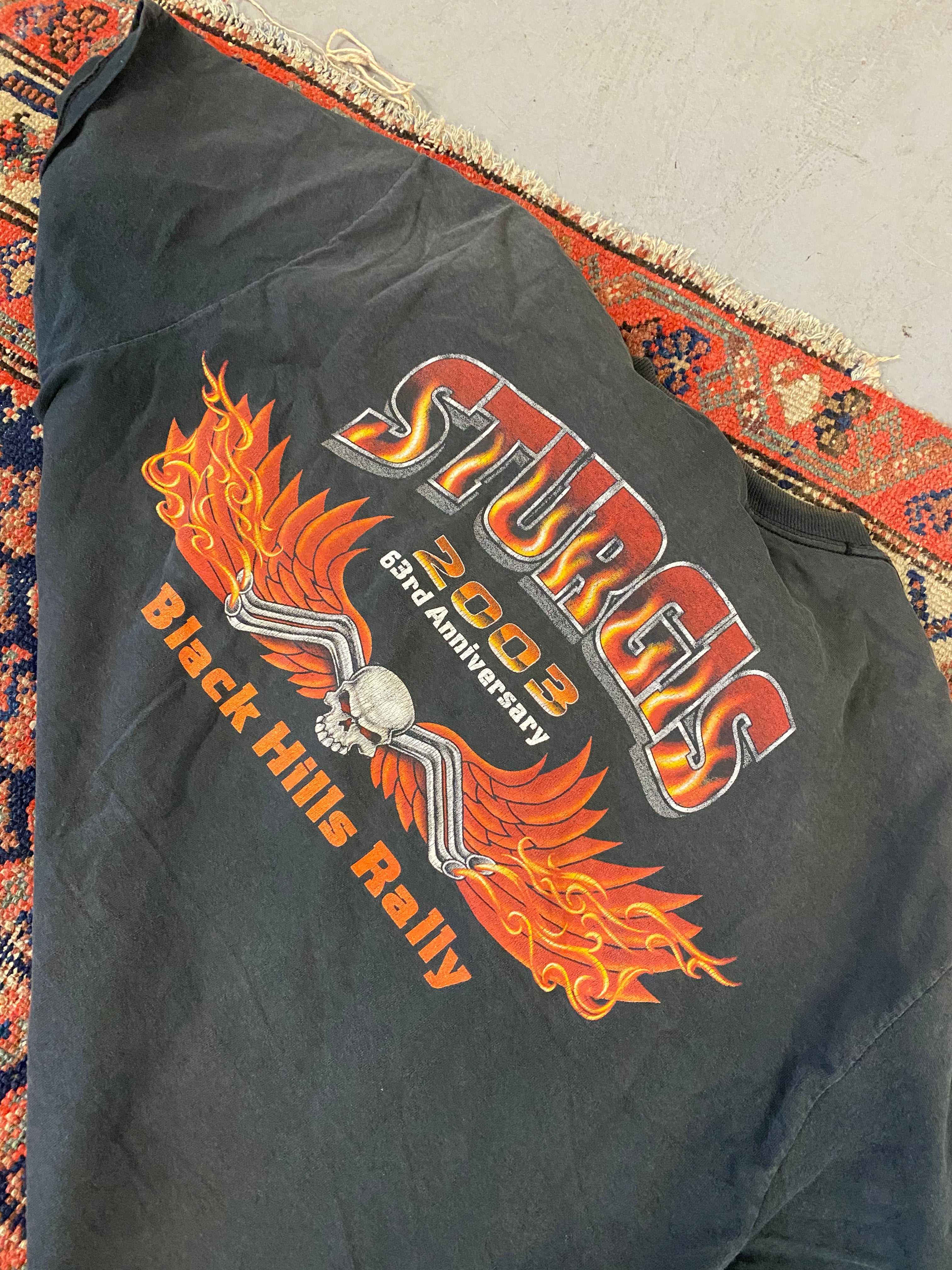 2003 Faded Sturgis T Shirt - M