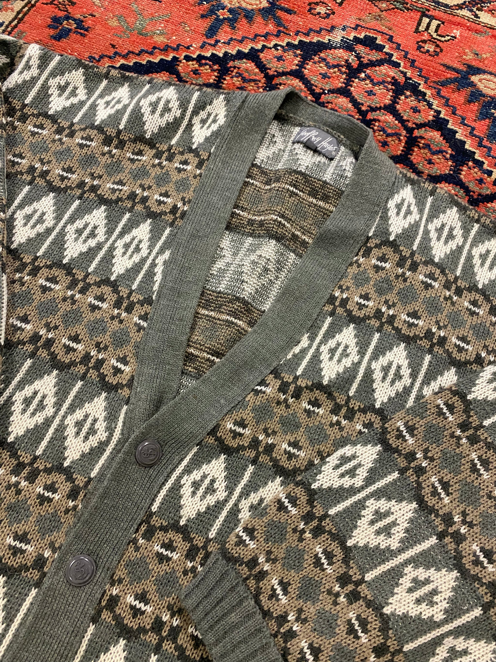 Vintave Patterned Cardigan - M