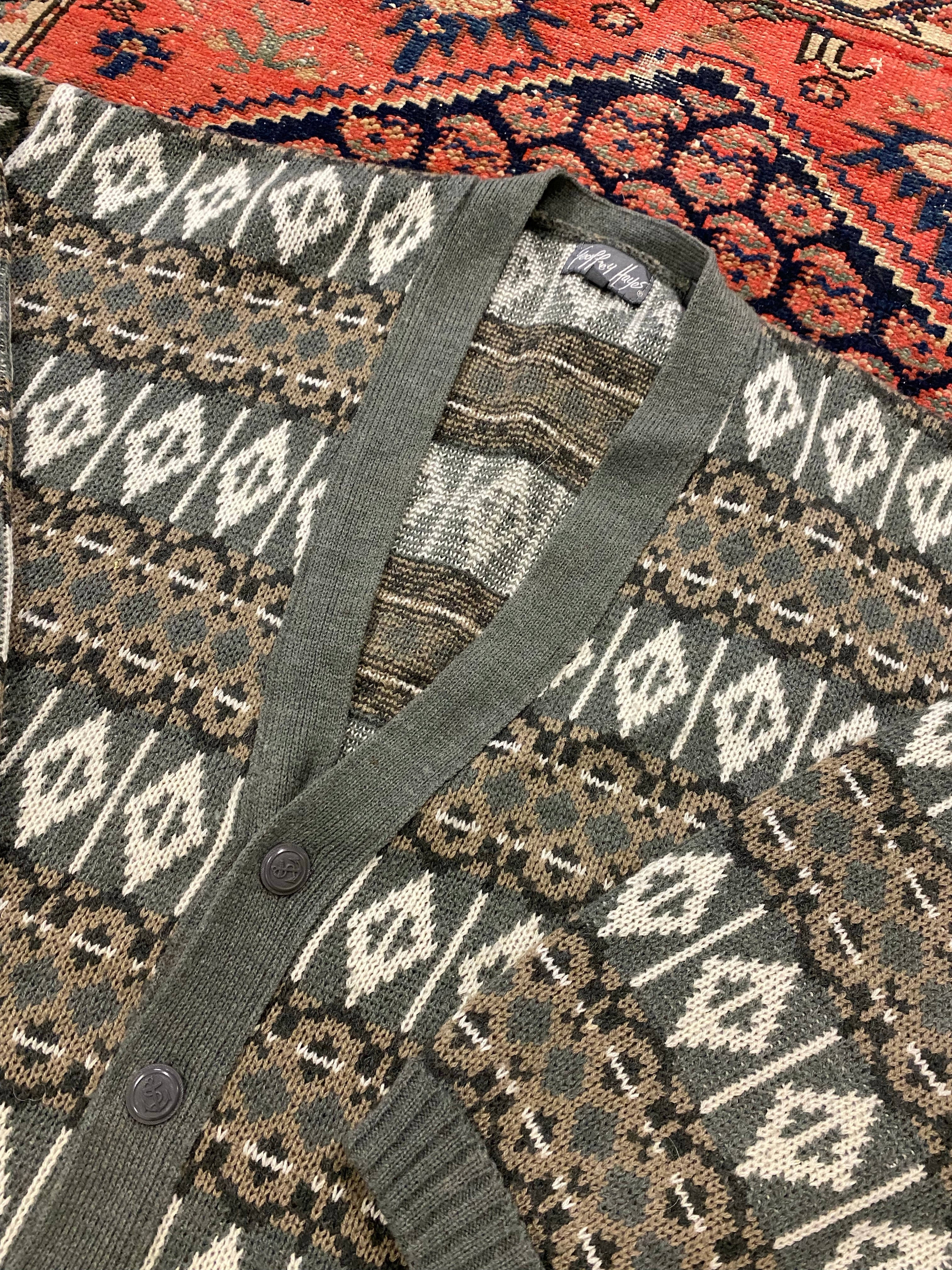 Vintave Patterned Cardigan - M