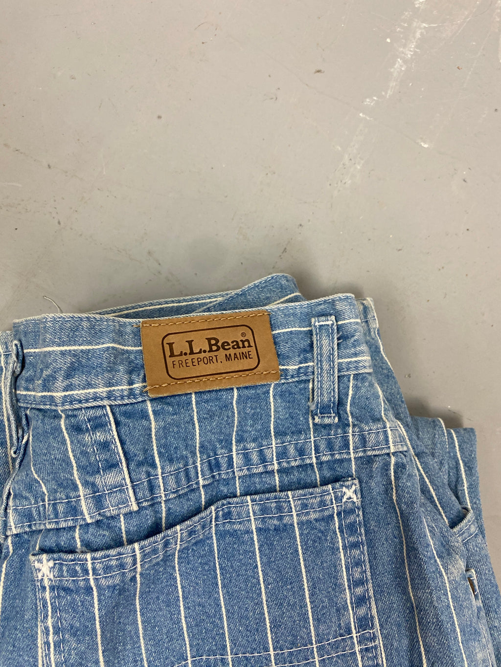 90s LL Bean high waisted striped denim