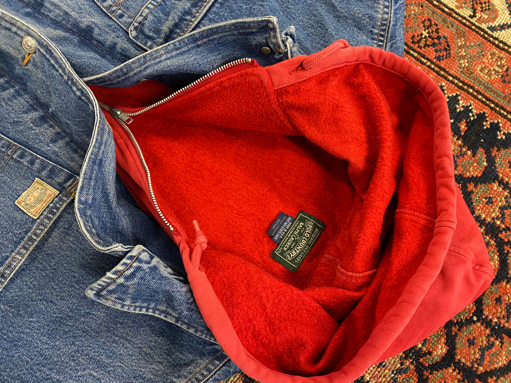 Vintage Hooded Polo Country Jacket - M