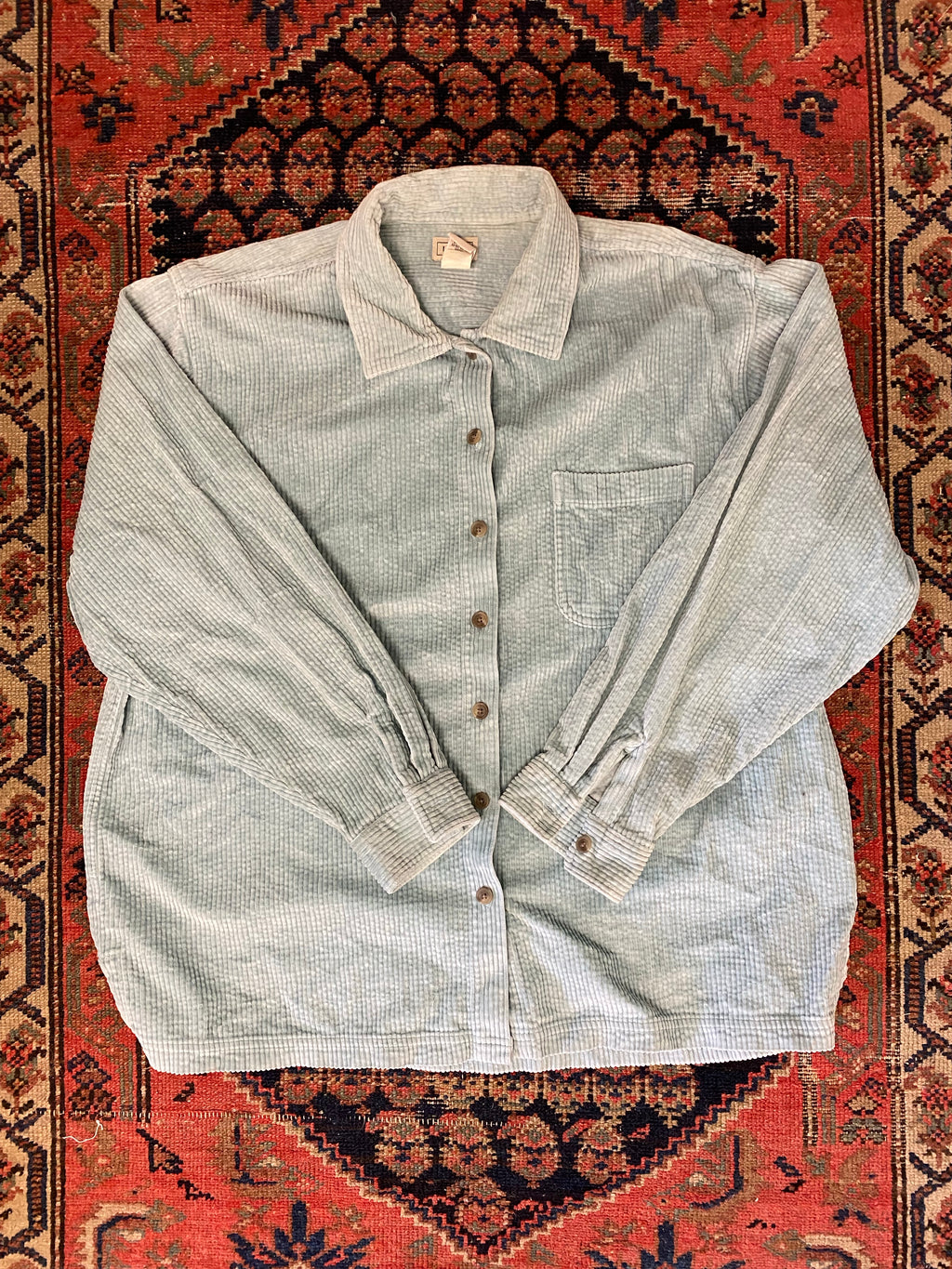 Vintage Baby Blue Thick Corduroy Button Up - M