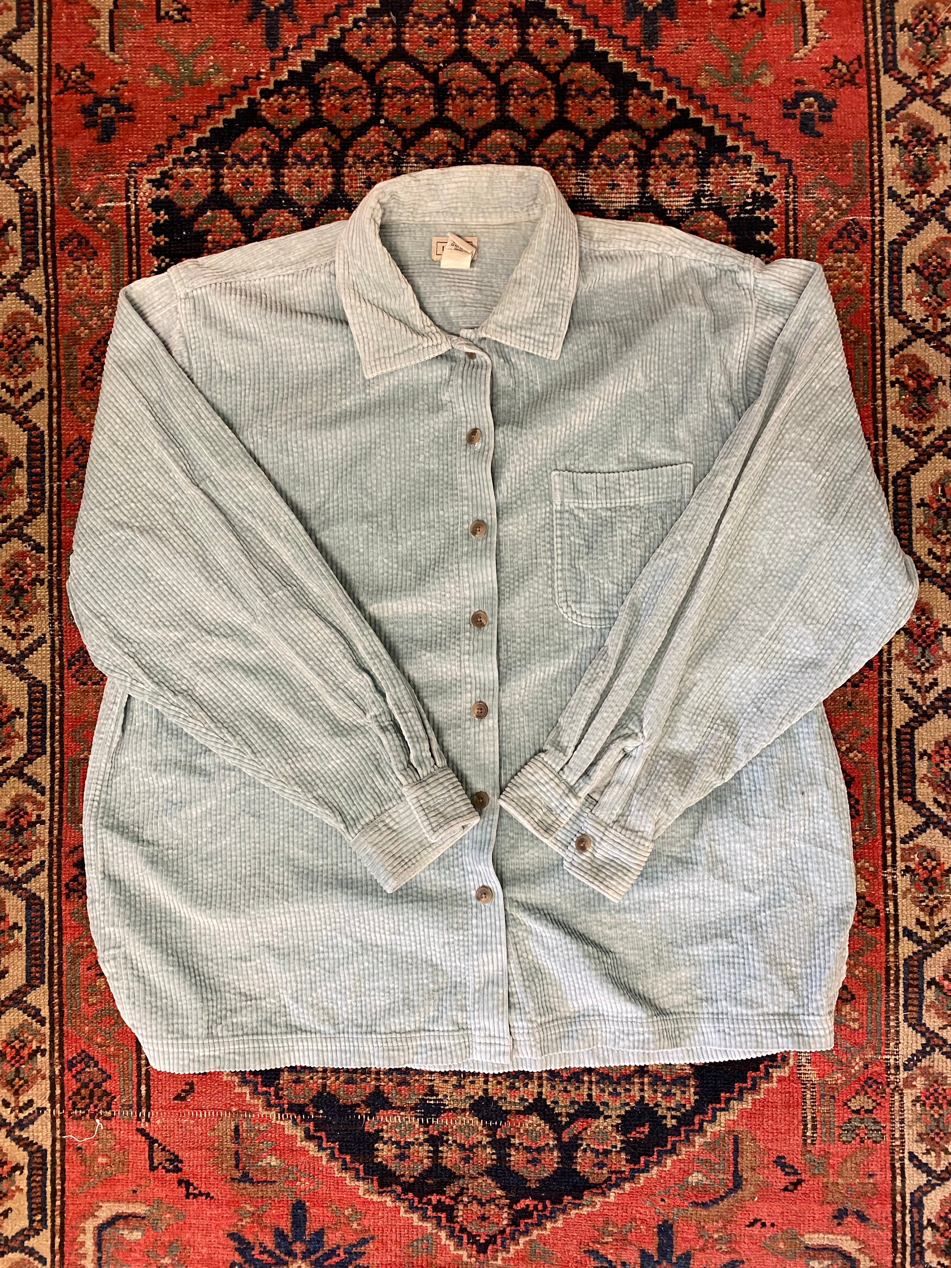Vintage Baby Blue Thick Corduroy Button Up - M